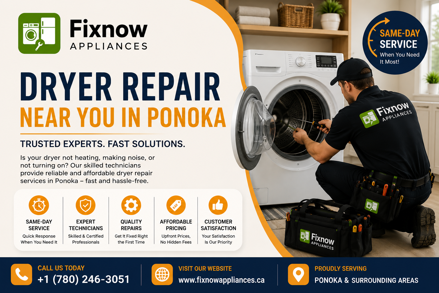 Dryer Repair Near You in Ponoka | Trusted Appliance Experts